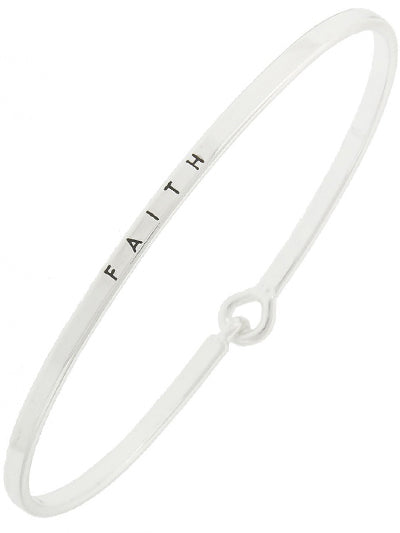 W400-B7040ATS - Message Brass Bangle