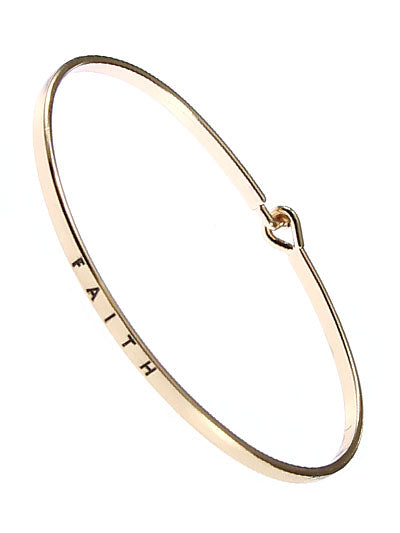 W400-B7040GLD - Message Brass Bangle