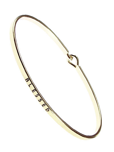 W400-B7048GLD - Message Brass Bangle