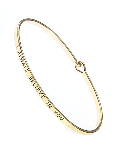 W400-B7051GLD - Message Brass Bangle