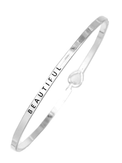W400-BM7629ATS - Message Brass Bangle
