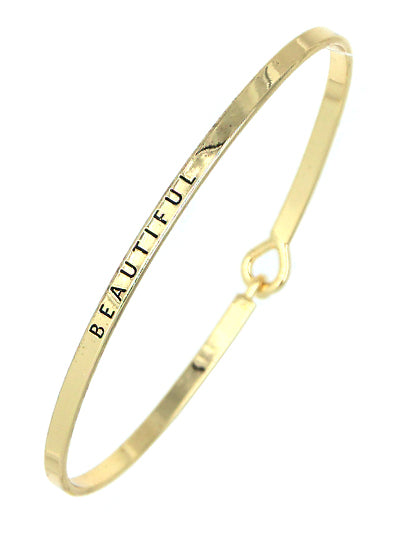 W400-BM7629GLD - Message Brass Bangle