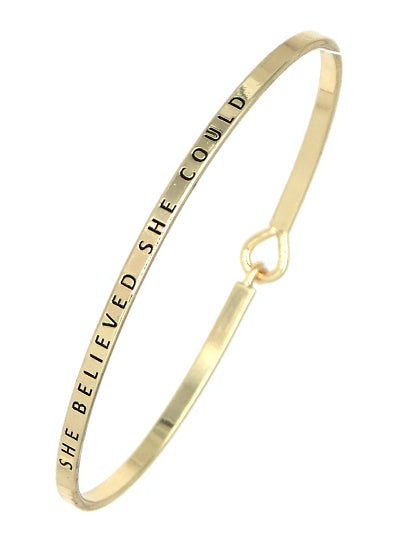 W400-BM7686GLD - Message Brass Bangle