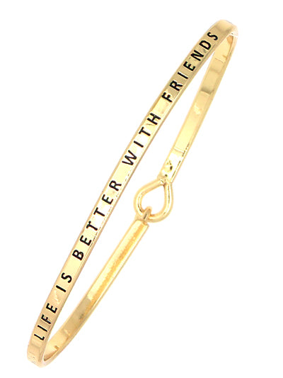 W400-BM7989GLD - Message Brass Bangle