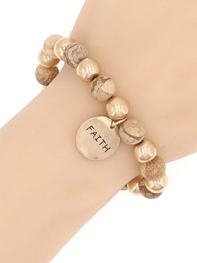 W400-CB2130BRN - Faith Bracelet
