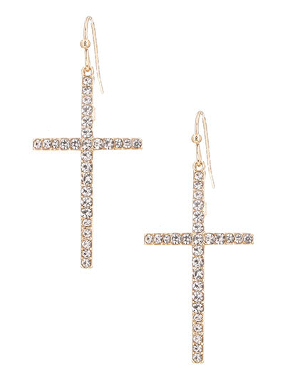 W400-E6999GD - Cross Earrings