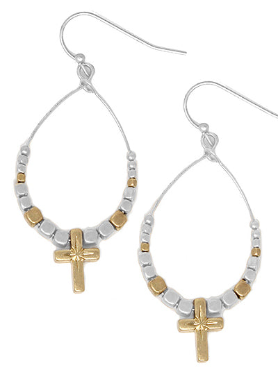 W400-HE3195WSWG- Cross Earrings