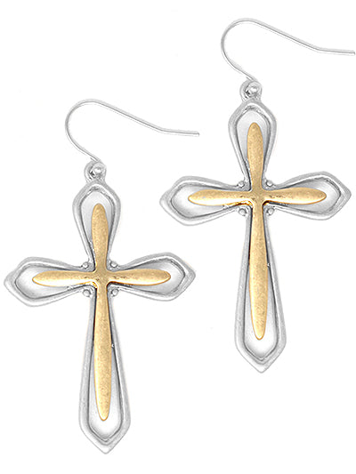W400-HE3224WSWG - Cross Earrings