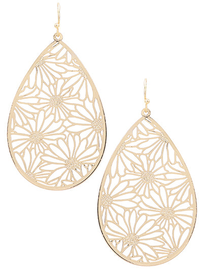 W400-ME10348GD - Flower Earrings