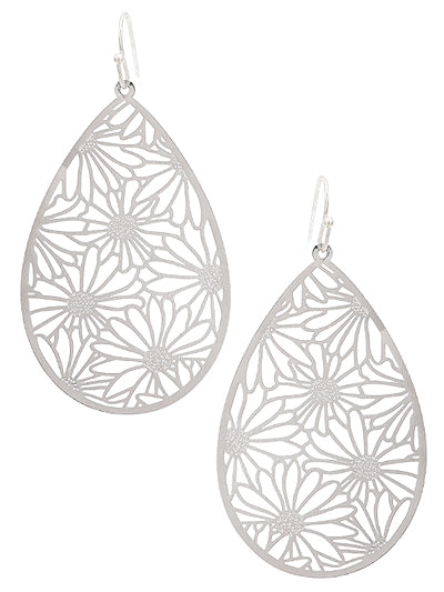 W400-ME10348RD - Flower Earrings