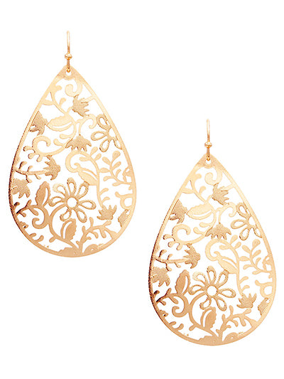 W400-ME11350GD -Flower Earrings