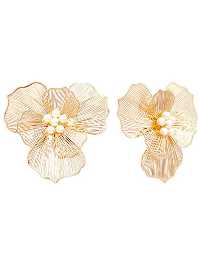 W400-ME91568GD -Flower Earrings