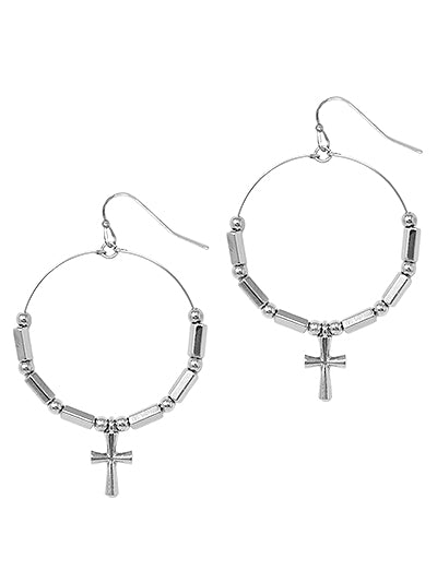 W400-QE2448RH - Cross Earrings