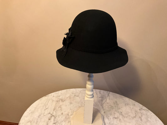 A195-AD1277A - Black  Wool Felt Hat